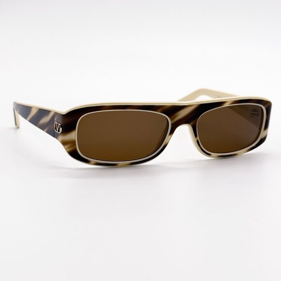 NEW VALENTINO SUNGLASSES VLS-184C BEIGE/BROWN MEN EYEWEAR